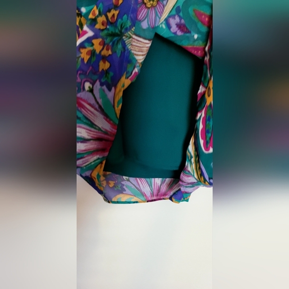 Nicole Miller Green and Purple Blouse - Picture 6 of 9